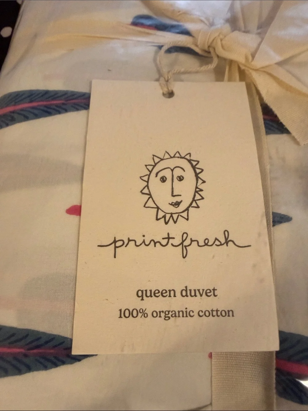 Printfresh Cypress Leaf Duvet Cover Berry Blue Full/Queen NWT